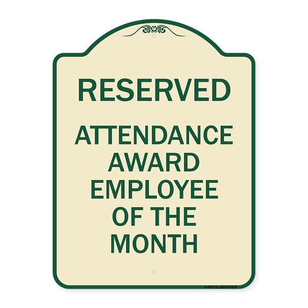 Reserved Attendance Award Employee of Month Heavy-Gauge Aluminum Sign, 24" x 18", TG-1824-23219